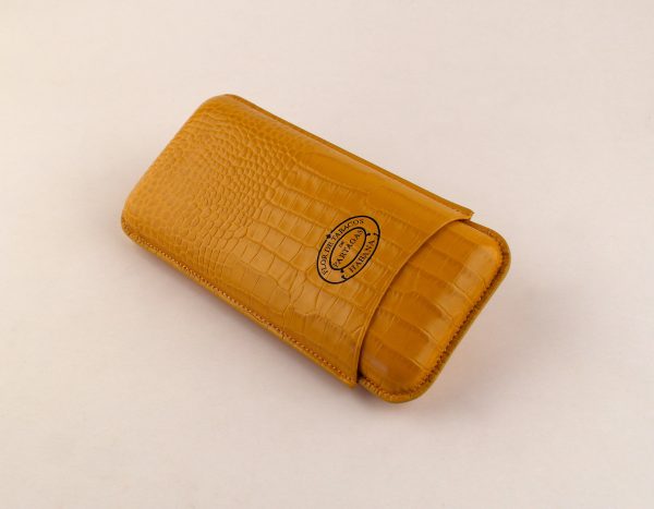 Partagas Leather Cigar Case Croco Effect - Yellow - Image 2